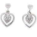 Sterling Silver Diamond Accent Heart Earrings (J-K, I3)