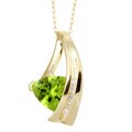 10k Yellow Gold Peridot and Diamond Necklace