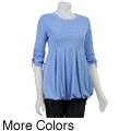 AtoZ Women's Tie-sleeve Balloon Top