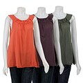 AtoZ Women's Gathered Round-neck Top