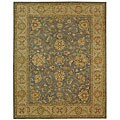 Handmade Antiquities Jewel Blue/ Beige Wool Rug (12' x 18')