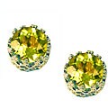 10k White Gold Peridot Stud Earrings