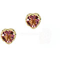 10k White Gold Amethyst Heart Crown Earrings