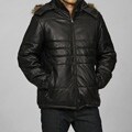 Izod Men's New Zealand Lambskin Hooded Puffer Jacket