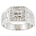 Sterling Essentials Sterling Silver Men's Cubic Zirconia Ring