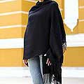 Mystique Authentic eyeglass Frames Leading online guide site Alpaca Wool 'Enchanted Ebony' Shawl (Peru)