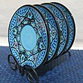Set of 4 Sabrine Design 3-inch Square Sauce Dishes (Tunisia)