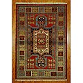 Indo Kazak Hand-knotted Red/ Ivory Rug (4' x 6')