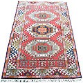 Indo Kazak Hand-knotted Red/ Ivory Rug (3' x 5')