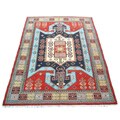 Indo Kazak Hand-knotted Red/ Gold Rug (7' x 10')