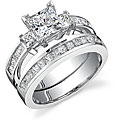 18k 2 7/8ct TDW Diamond Bridal Ring Set (H-I, SI2-SI3)