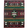 rug Burgundy Plum Southwestern Burgundy Striped Area Rug (4' x 6')