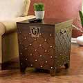 Nailhead Espresso End Table Trunk