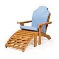 Teak Adirondack Chair with Ottoman with Cushion