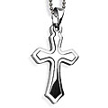 Stainless Steel Two-piece Laser-cut Cross Necklace