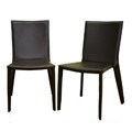 Chocolate Brown Bonded Leather Dining Chairs (Set of 2)