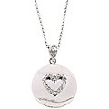 Sterling Silver 1/6ct TDW Diamond Heart Medallion Necklace