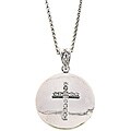Sterling Silver 1/8ct TDW Diamond Cross Necklace (J-K, I3)