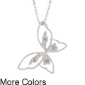 Sterling Silver Diamond Accent Butterfly Necklace