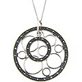 Sterling Silver Marcasite Geometric Circle Necklace