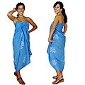 Hibiscus Light Blue Sarong (Indonesia)