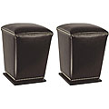 Mason Bicast Leather Brown Ottoman (Set of 2)