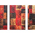 Max 'Le Rouge' Contemporary Triptych Hand-painted Art (Set of 3)