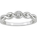 10k White Gold Diamond Three-stone Twist Ring