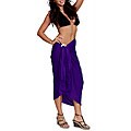 Women's Solid Dark Purple Sarong (Indonesia)