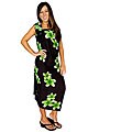 Plumeria Black/ Green Sarong (Indonesia)