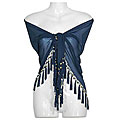 Women's Sheer Navy Blue Sarong (Indonesia)