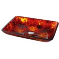 Kraus Fire Opal Rectangular Glass Vessel Bathroom Sink