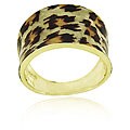 18k Gold over Sterling Silver Leopard Print Ring
