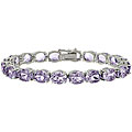 Glitzy Rocks Sterling Silver 33 TGW Amethyst Bracelet