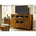 Mission Solid Oak 42-inch Plasma Console with Hutch
