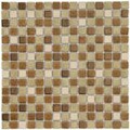 SomerTile 12.25x12.25-in Metal Downtown 3/4-in Beige Porcelain Mosaic Tile (Pack of 10)
