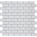 SomerTile 11.75x11.75-in Victorian Subway 1x2-in White Porcelain Mosaic Tile (Pack of 10)