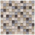 SomerTile 12x12-in Reflections Square 1-in River Glass/Stone Mosaic Tile (Pack of 10)