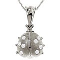 Sterling Silver 1/6ct TDW Diamond Ladybug Necklace (H-I, I1-I2)