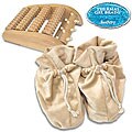 Soothera Therapeutic Wooden Foot Massager/ White Swan Slippers