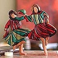 Cedar/ Mahogany 'Raqchi Dance' Sculpture (Peru)