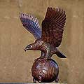 'Eagle on the Globe' Wood Sculpture (Indonesia)