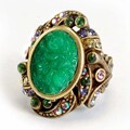 Sweet Romance Women's Vintage Glass Ring