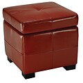 Lorenzo Red Flip-top Storage Ottoman