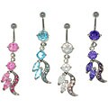 Stainless Steel Elegant Dangling Navel Ring
