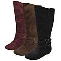 Bamboo by Journee Collection Women's Microdsuede Side Buckle Boots
