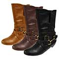 Bamboo by Journee Collection Women's Buckle Accent Mid-calf Boots