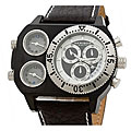 Akribos XXIV Men's 'Time Machine' Triple Time Zone Chronograph Watch