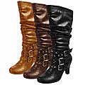 Bamboo by Journee Collection Women's Slouchy Multi-buckle Boots