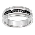 Sterling Silver Men's 1/2ct TDW Black Diamond Band